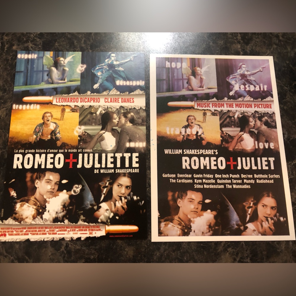 Vintage Romeo + Juliet Movie Postcards